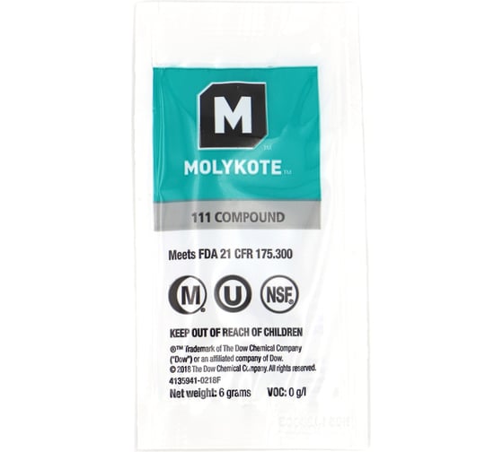Изображение товара Силиконовая смазка-компаунд Molykote 111 Compound набор саше-пакет 6 г, 10 шт. 0060908