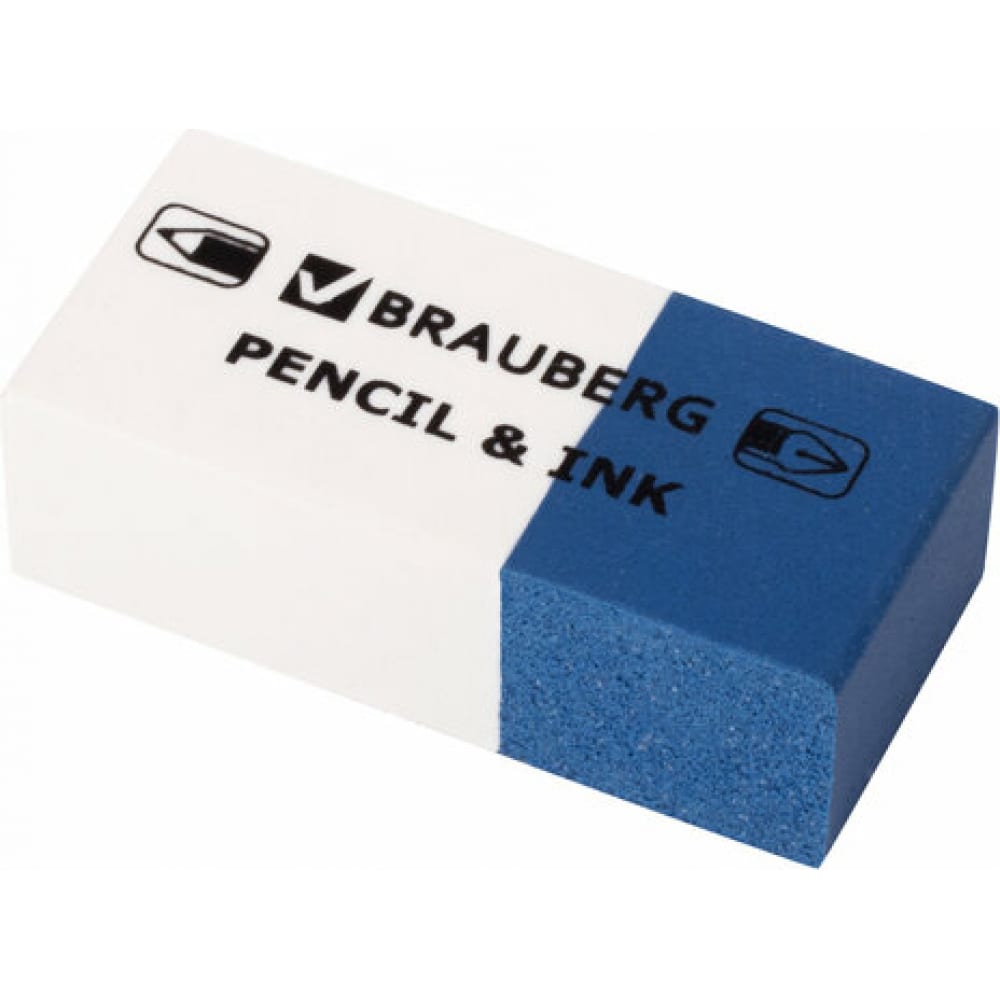 Ластик для ручки и карандаша BRAUBERG каучуковый ластик milan