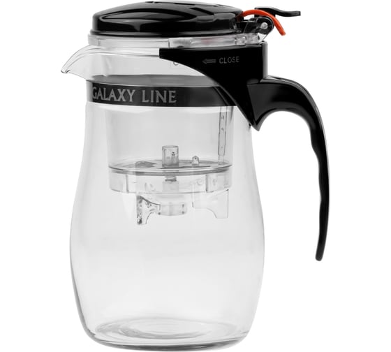 Изображение товара Чайник заварочный Galaxy LINE GL 9311, черный, 0,8 л, фильтр из нержавеющей стали 7030893110