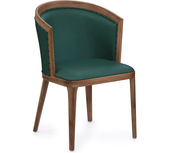 Изображение товара Стул ALSAV AL 503 Bizotti 540x610x830 мм орех темный /экокожа dark green 21000825