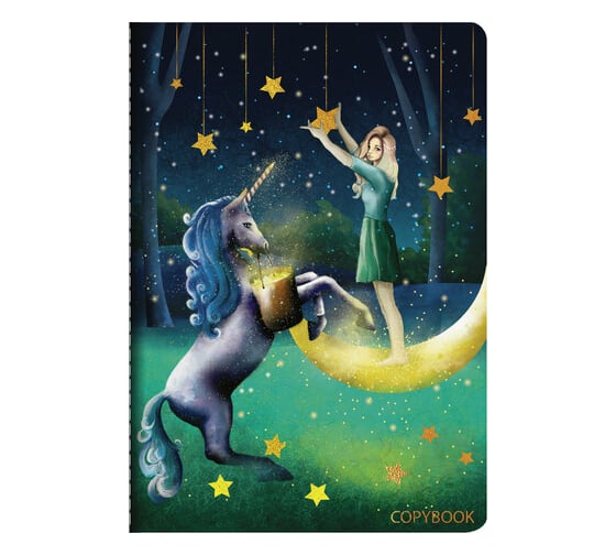 Изображение товара Тетрадь 6 шт в упаковке BRAUBERG A5 147х210мм 40л сшивка клетка SoftTouch фольга 70г/м FAIRY TALE  403788