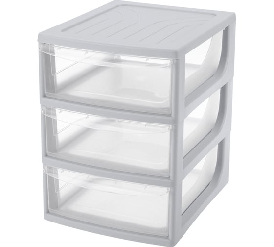 Изображение товара Органайзер Econova формат А5, 3 ящика, 195х254х264 мм, светло-серый 433223730