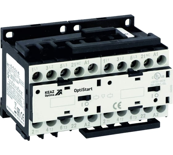 Изображение товара Мини-контактор реверсивный КЭАЗ OptiStart K-MCR-09-30-01-A024 с подключением силовой цепи и цепи управления 335706