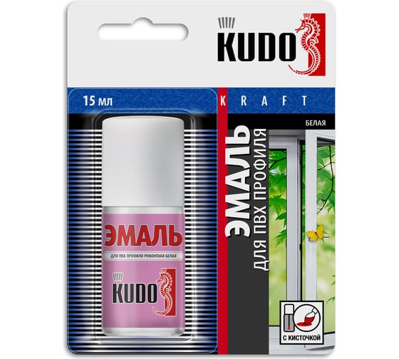 Изображение товара Эмаль для ПВХ профиля с кисточкой KUDO KU-7K6101