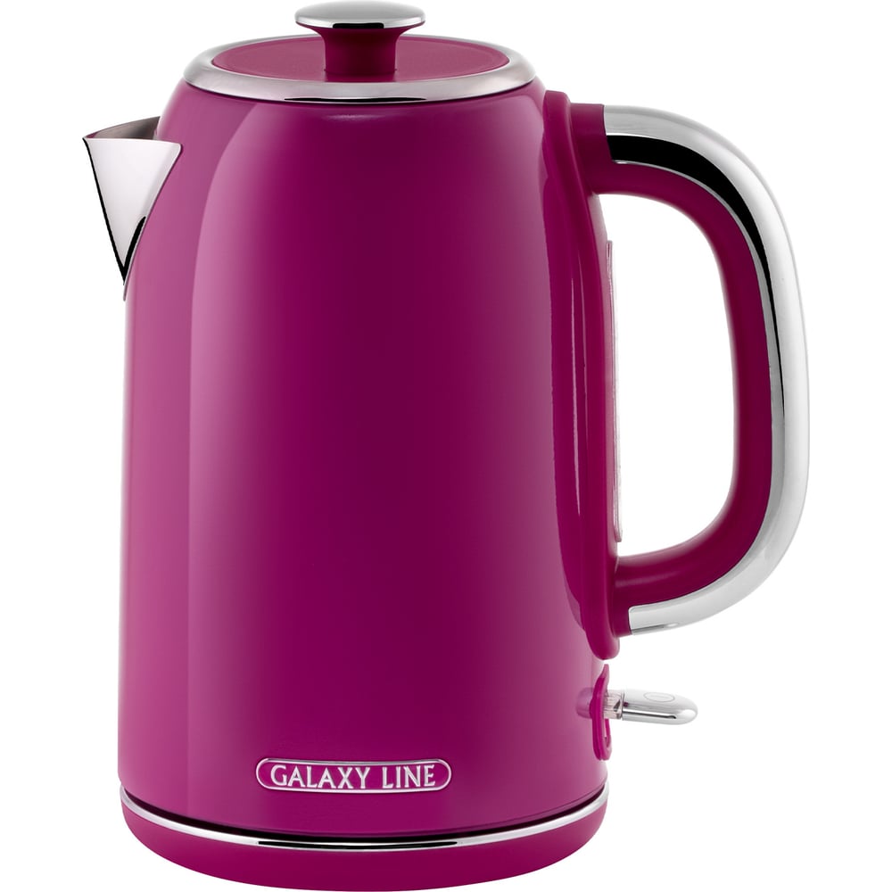 Изображение товара Чайник электрический Galaxy LINE GL 0346, малиновый джем, металл, 2200 Вт, 1,7 л, корпус из нержавеющей стали AISI 304, STRIX контроллер, шкала уровня воды 7010103460