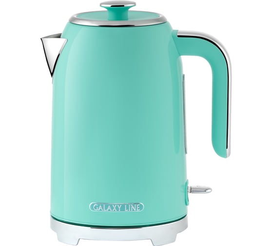 Изображение товара Чайник электрический Galaxy LINE GL 0347, тиффани, металл, 2200 Вт, 1,7 л, корпус из нержавеющей стали AISI 304, STRIX контроллер, шкала уровня воды 7010103470