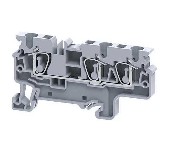 Изображение товара Клемма КЭАЗ с тремя контактами пружинная OptiClip СХ-4-TRIPLET-I-серый 50 шт 289749