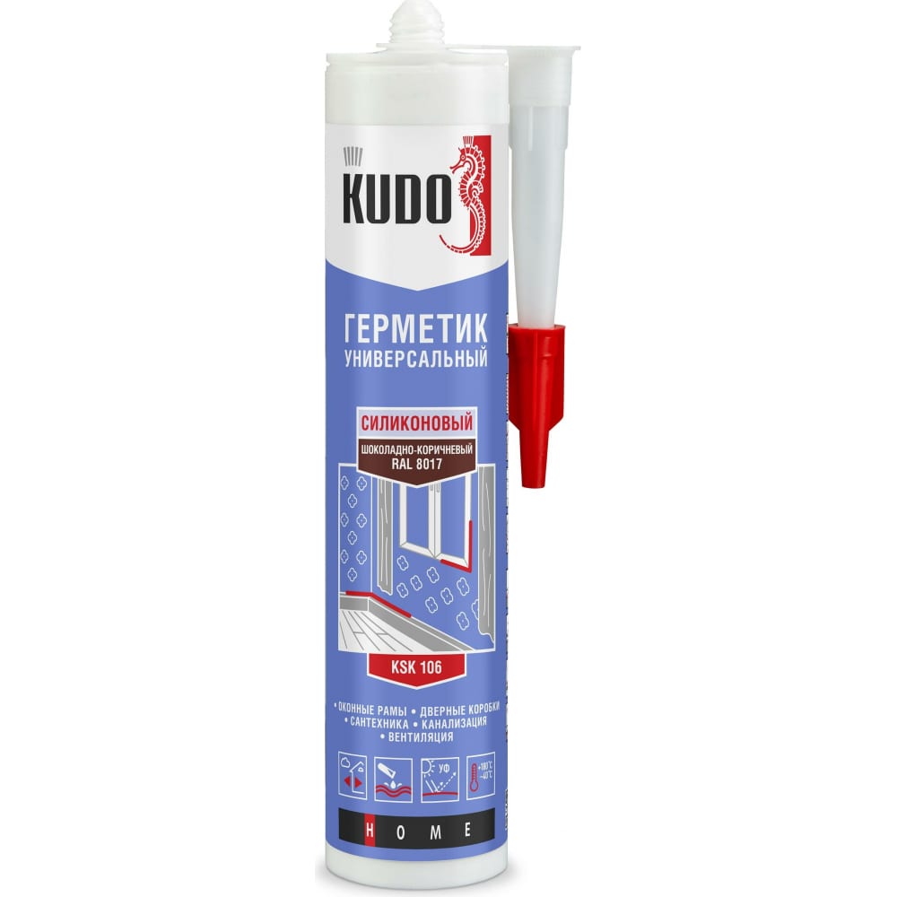 Универсальный силиконовый герметик KUDO хомут универсальный dacha 80 мм коричневый