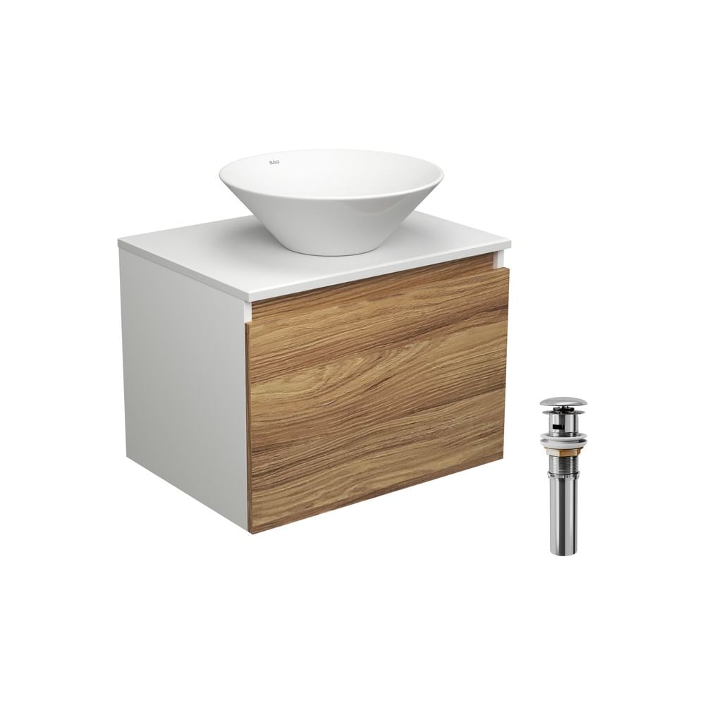 Изображение товара Тумба с раковиной Bauedge Bau Dream 60 белая с выпуском клик-клак