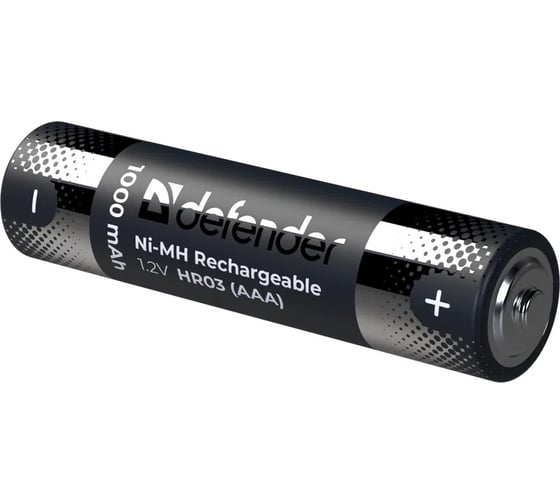 Изображение товара Аккумуляторная батарея DEFENDER HR03-2BL 1000 mAh ААА, Ni-MH, блистер, 2 шт 56511