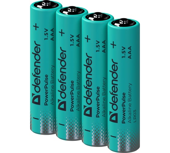 Изображение товара Батарейка алкалиновая DEFENDER LR03-4BL ААА, блистер, 4 шт, PowerPulse 56023