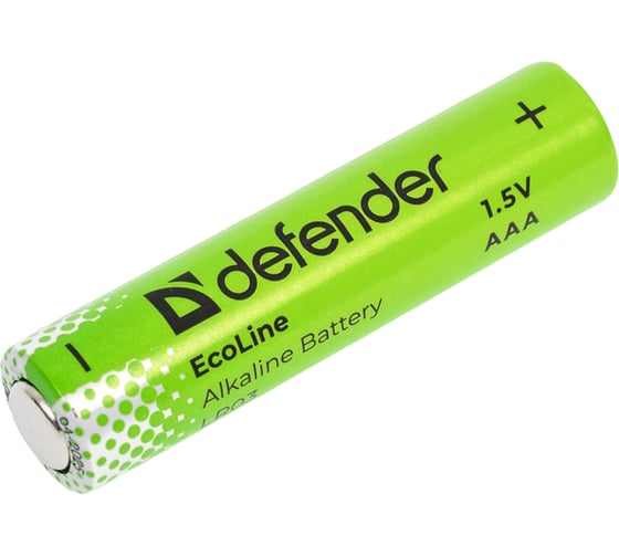 Изображение товара Батарейка алкалиновая DEFENDER LR03-4S ААА, шринк, 4 шт, EcoLine 56021