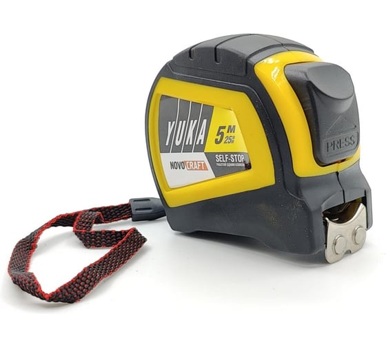Изображение товара Рулеткa измерительная NOVOCRAFT 5 м Yuka с автостопом, лента 19 мм, магнитный крюк YK005190M