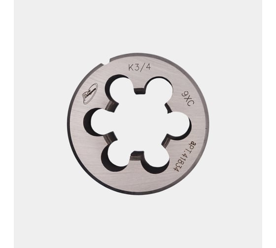 Изображение товара Плашка РОСИНСТРУМЕНТ К 3/4 для конической дюймовой резьбы, ГОСТ 6228-80 9ХС 41834