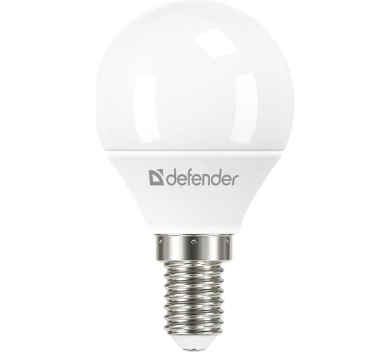 Изображение товара Лампочка светодиодная Defender P45-8W-830-E14 шар, теплый белый, 1 шт. 95201