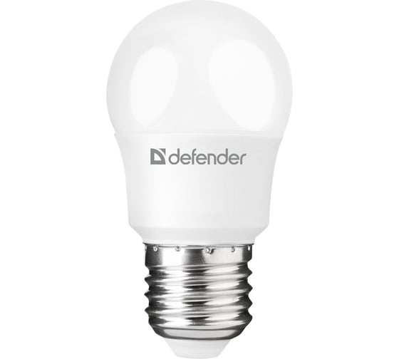 Изображение товара Лампочка светодиодная Defender P45-8W-830-E27 шар, теплый белый, 1 шт. 95207