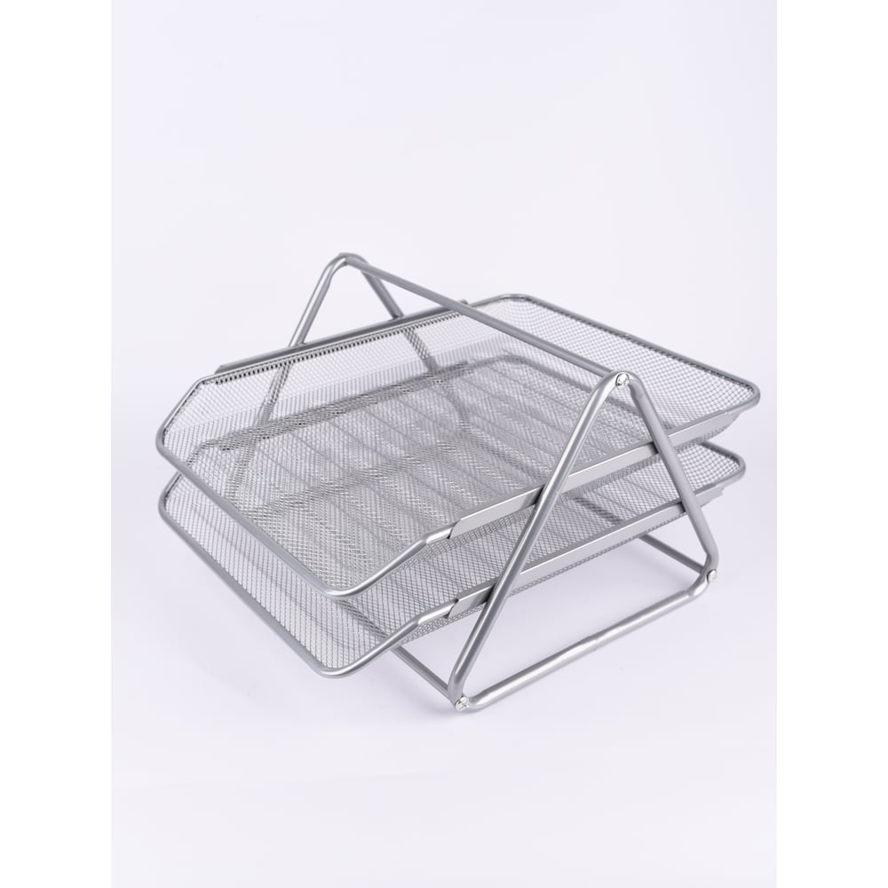 Изображение товара Металлический органайзер для бумаги UNISTOR diplomat 2 с 2 секциями серый А4