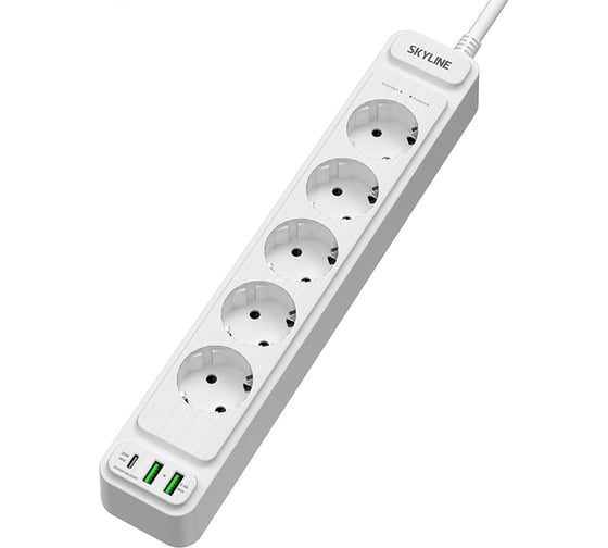 Изображение товара Сетевой фильтр SKYLINE с USB зарядкой USP-550 White PD3.0 S00003688