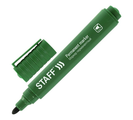 Изображение товара Маркер перманентный Staff Basic Budget Pm-125, зеленый, круглый наконечник 3 мм 152177