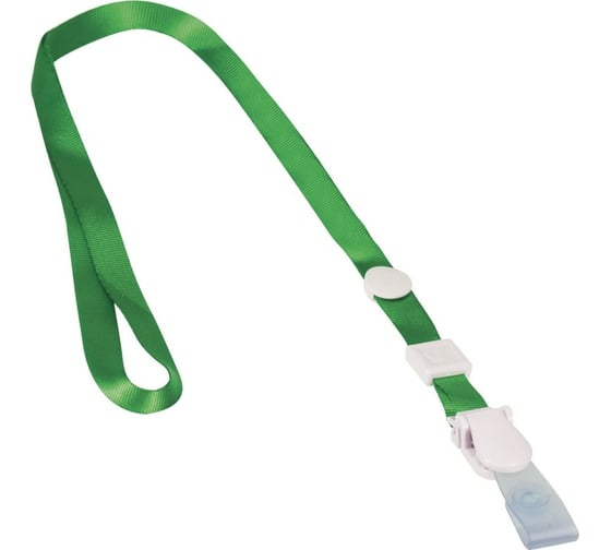 Изображение товара Лента для бейджей 10 шт в упаковке BRAUBERG 45 см съемный пластиковый клип-замок с петелькой ЗЕЛЕНАЯ  235731