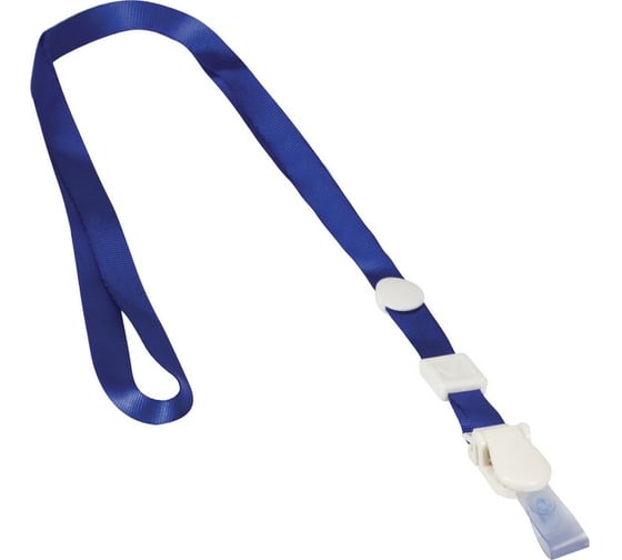 Изображение товара Лента для бейджей 10 шт в упаковке BRAUBERG 45 см съемный пластиковый клип-замок с петелькой СИНЯЯ  235729