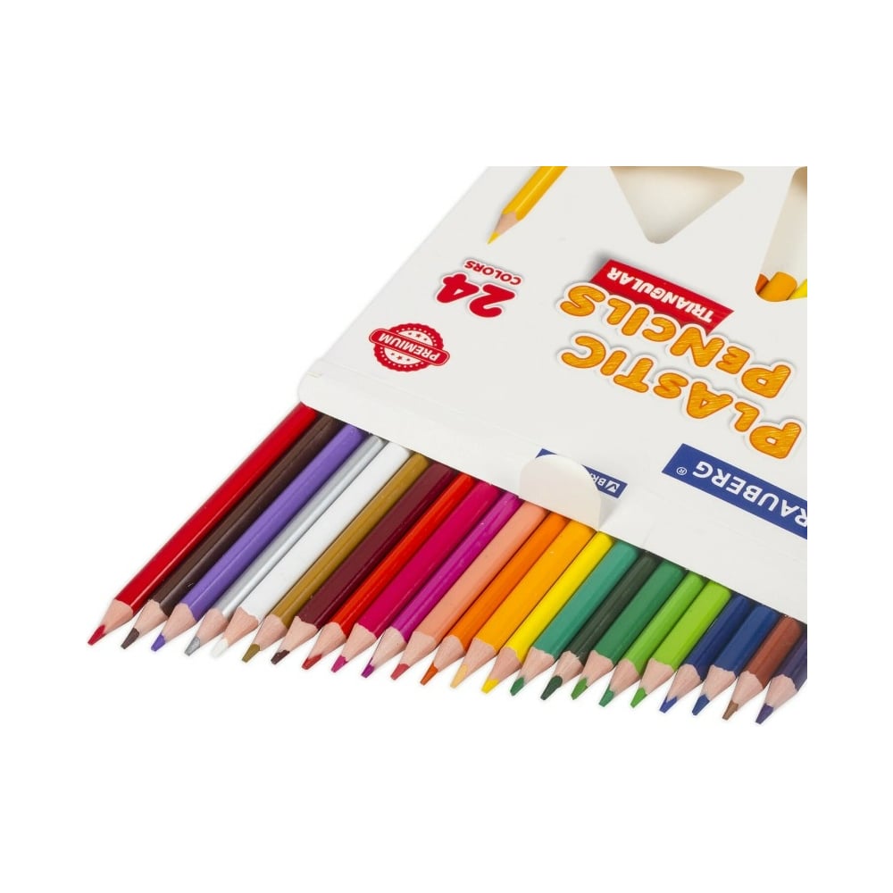 Трехгранные цветные карандаши BRAUBERG трехгранные восковые карандаши юнландия