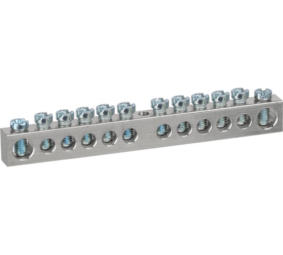 Изображение товара Шина ЭРА NO-224-81 PEN земля-ноль 6x9мм 12/1 никелированная с креплениями по центру (упаковка 10 шт) Б0062940