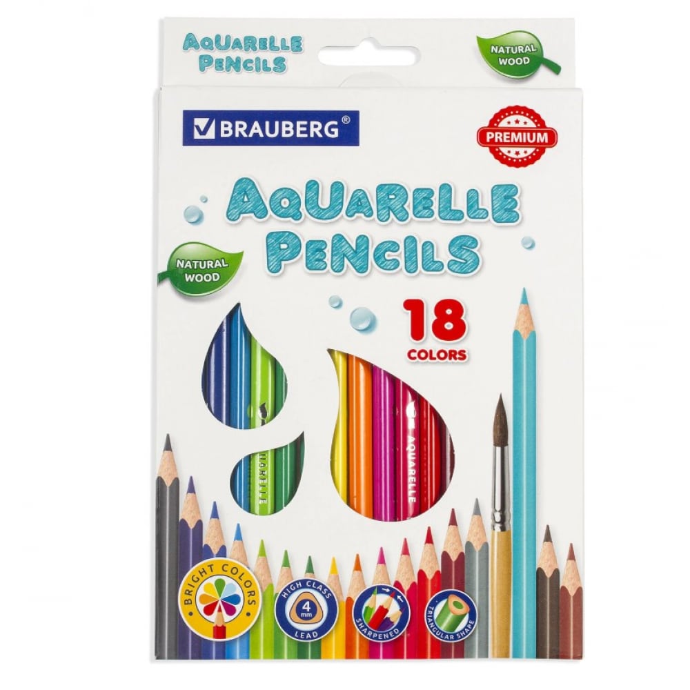 Акварельные цветные карандаши BRAUBERG