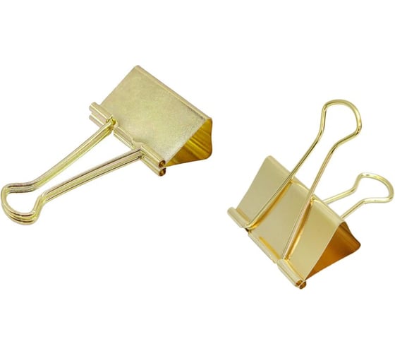 Изображение товара Зажимы для бумаг 10 шт в упаковке BRAUBERG EXTRA КОМПЛЕКТ 12 шт 19 мм на 60 л золотистые европодвес  229586