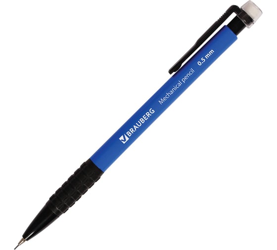 Изображение товара Карандаш механический 24 шт в упаковке BRAUBERG "Comfort" корпус синий резиновый грип ластик 0.5 мм  180283