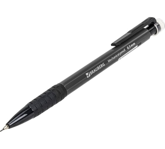 Изображение товара Карандаш механический 24 шт в упаковке BRAUBERG "Comfort" корпус черный резиновый грип ластик 0.5 мм  180284