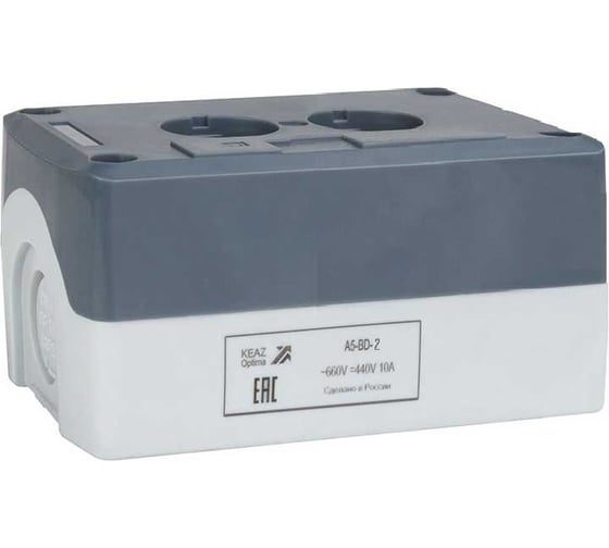 Изображение товара Корпус кнопочного поста КЭАЗ OptiSignal D22 A5-BD-2 2 отверстия XALD02 338519