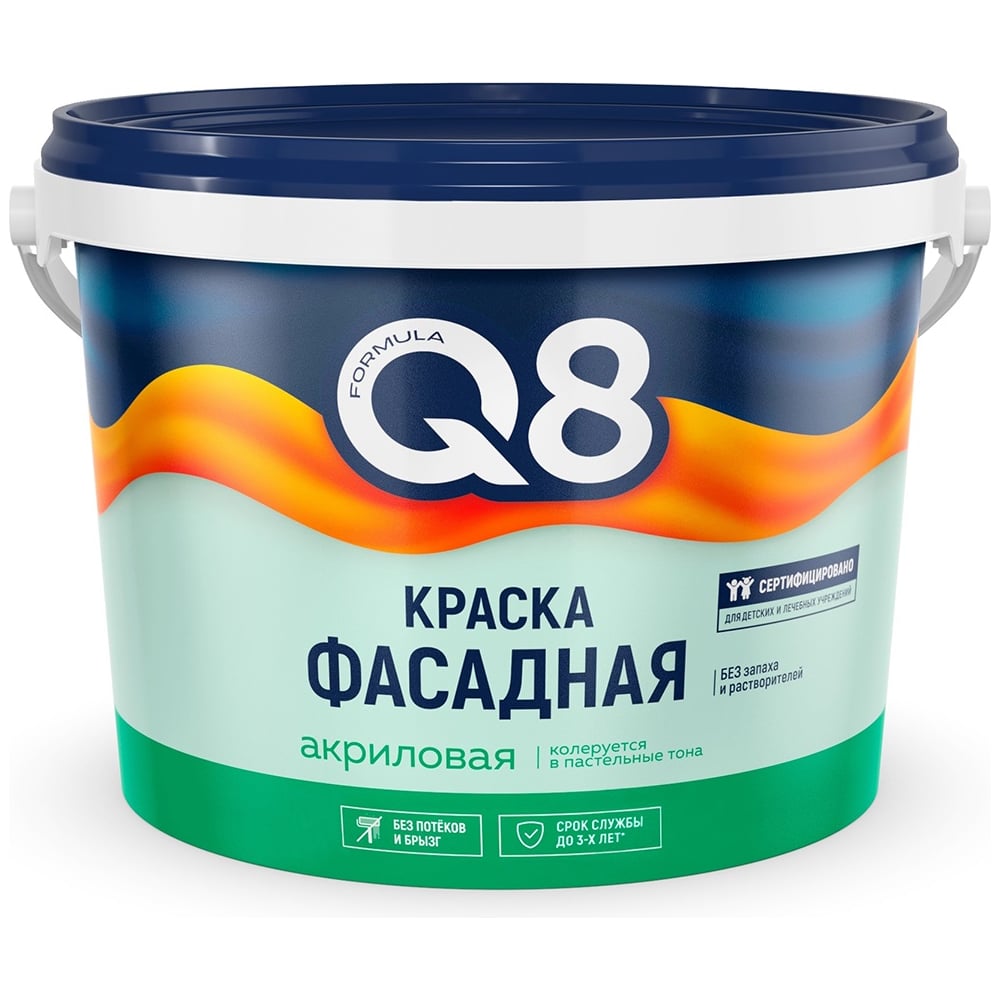 Изображение товара Краска фасадная ПРЕСТИЖ акриловая, белая, 4.5 кг