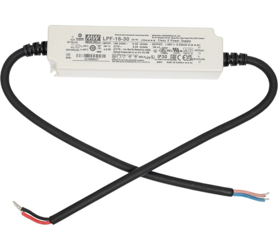 Изображение товара LED-драйвер Mean Well LPF-16-30 AC-DC 16Вт Т02021495