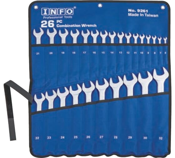 Изображение товара Набор комбинированных ключей INFO 26 предметов 9261