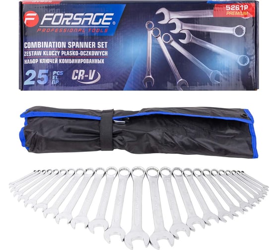 Изображение товара Набор ключей комбинированных Forsage 25 предметов 6-28,30,32мм F-5261P Premium(61124)