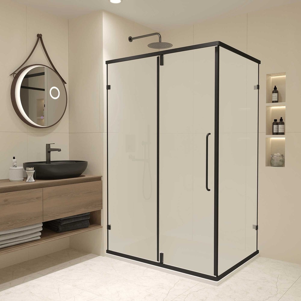 Изображение товара Душевой уголок RGW 120х80х185 CL-046-B Черный Матовое Стекло