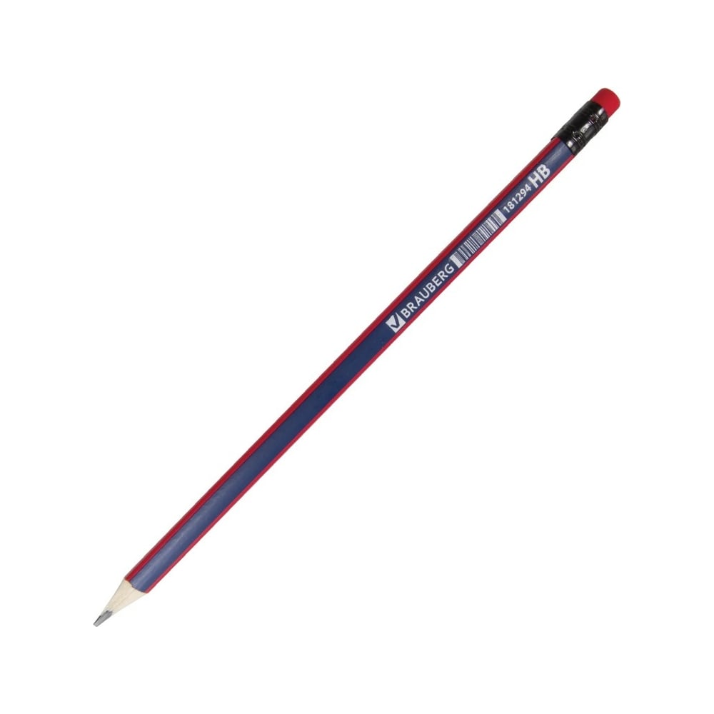 Трехгранный чернографитный карандаш BRAUBERG заточенный трехгранный чернографитный карандаш schoolformat