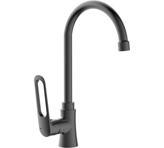 Изображение товара Смеситель для кухни АНТЕЙ шар. с высоким изливом, креп.гайка, цвет серый матовый Базальт 323535 d25 1/10 323535-ANT