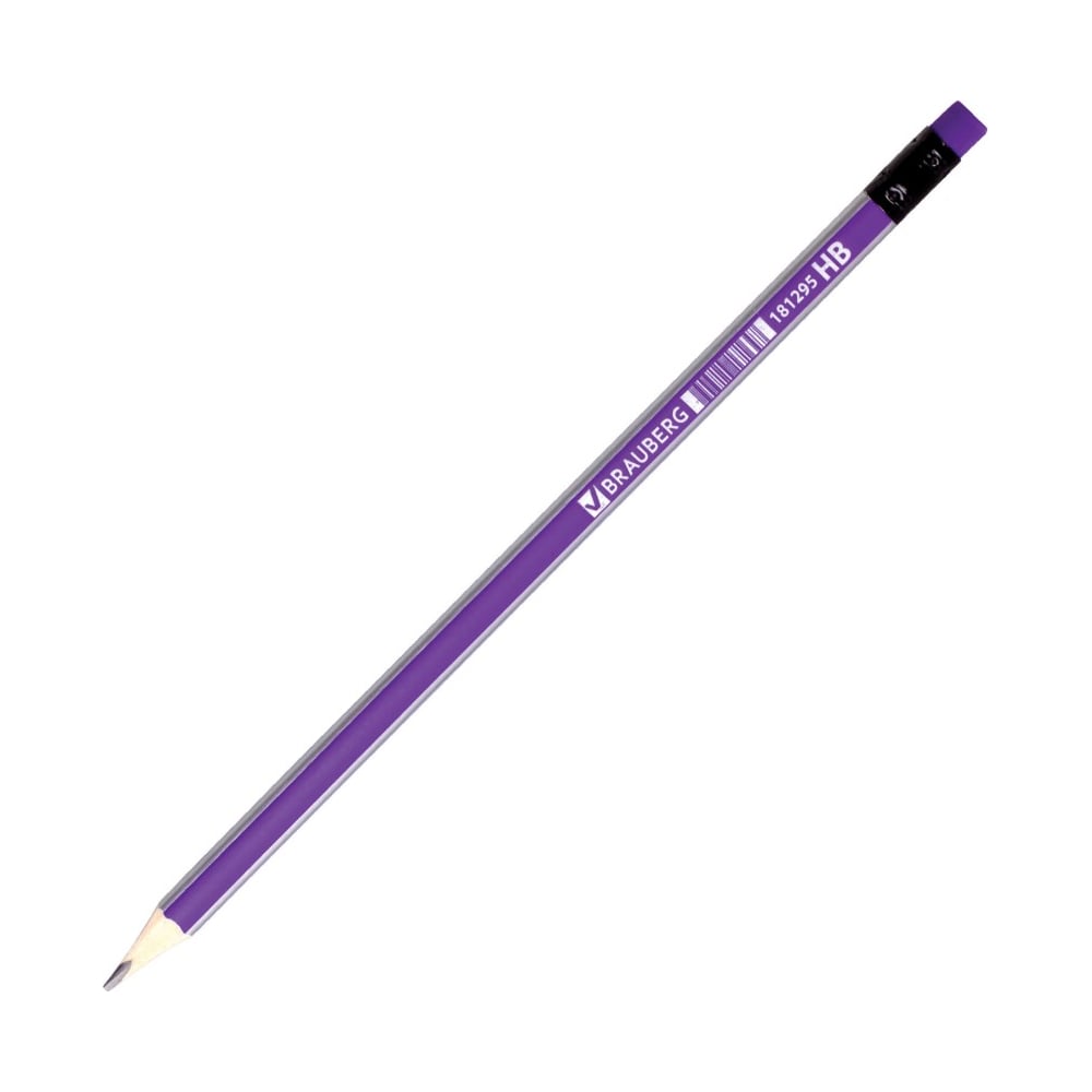 Трехгранный чернографитный карандаш BRAUBERG карандаш чернографитный 2 0 мм happy graphix самолеты hв трёхгранный