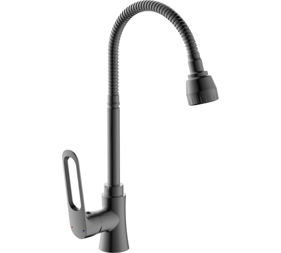 Изображение товара Смеситель для кухни АНТЕЙ Базальт шар. с гибким изливом, креп.гайка, цвет серый матовый 333535 1/10 333535-ANT
