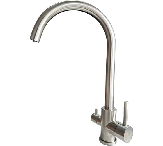 Изображение товара Смеситель для кухни АНТЕЙ Булат шар. с доп.выходом для питьевой воды 511522 нержав.сталь 1/10 511522-ANT