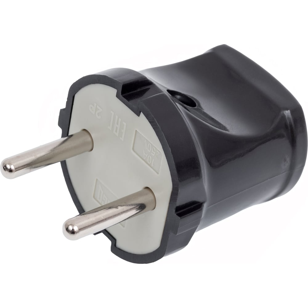 Изображение товара Вилка TANGO без заземления черная 10А 250В для электроприборов