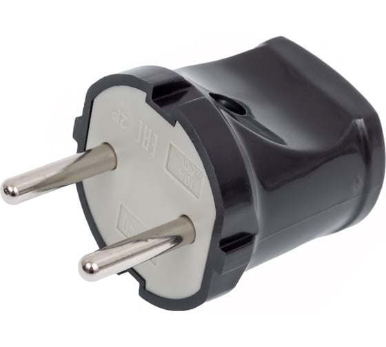 Изображение товара Вилка TANGO без заземления черная 10А 250В индивидуальная упаковка 5/ 20/ 600  1013533