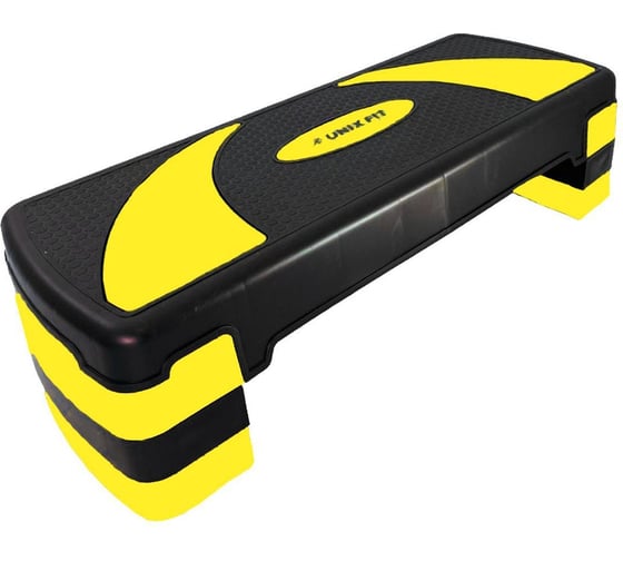 Изображение товара Степ-платформа для фитнеса UNIXFIT 3 уровня, 80 см, желтый SPU80WYW