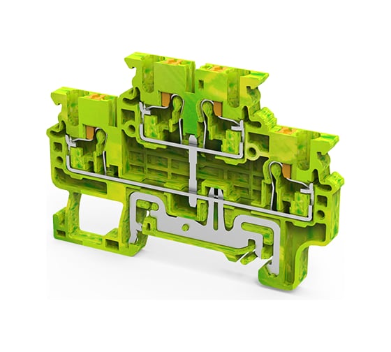 Изображение товара Клемма КЭАЗ заземляющая push-in OptiClip CPDLG-2,5-2L-PE-I-S-(0,2-2,5)-PEN 50 шт 331866