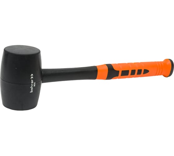 Изображение товара Киянка BOHRER 225 г, фибергласс с резиновым покрытием, круглый боек, черная резина 45013225