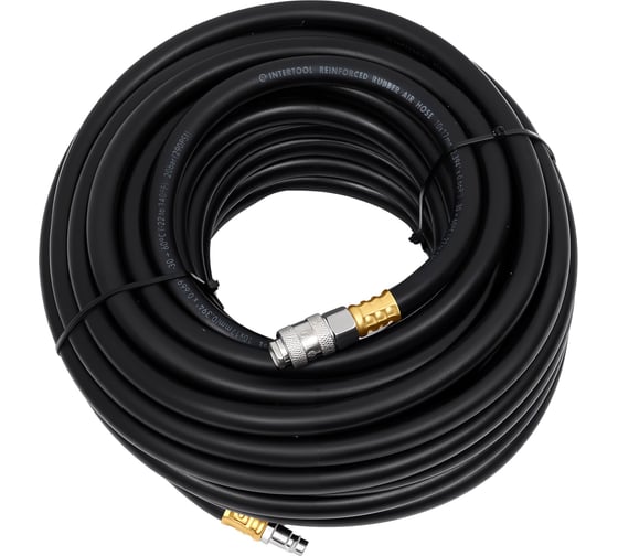 Изображение товара Шланг резиновый воздушный армированный (20 м; 20 атм; 10х17 мм) INTERTOOL PT-1735