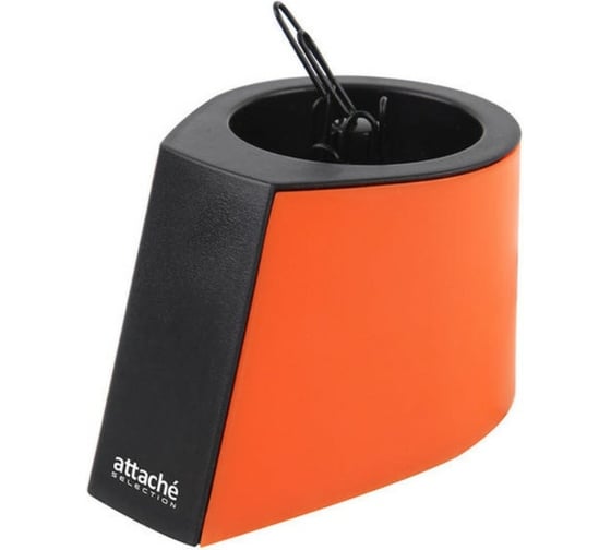 Изображение товара Скрепочница магнитная 12 шт в упаковке Attache Selection черный/оранжевый 809694