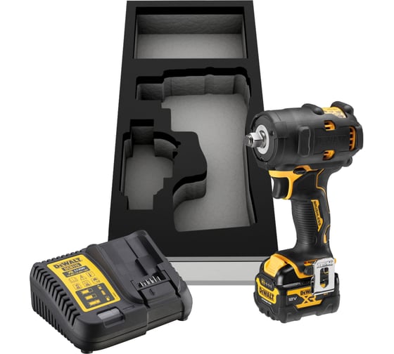 Изображение товара Аккумуляторный гайковерт DEWALT DCF901P1G, 12 В, 340 Нм, 3250 уд/мин, с АКБ 5 Ач и ЗУ, в чехле DCF901P1G-QW